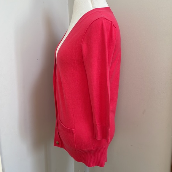 Mossimo Supply Co. Women Button Down Sweater/Cardigan with Front Pockets, Pink - Picture 7 of 13